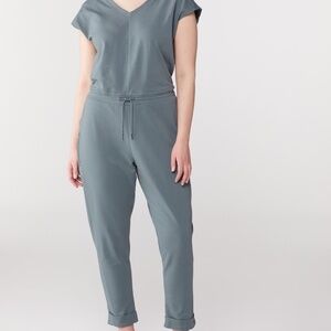 Patagonia Organic Cotton Roaming Jumpsuit Plume Grey Women's M